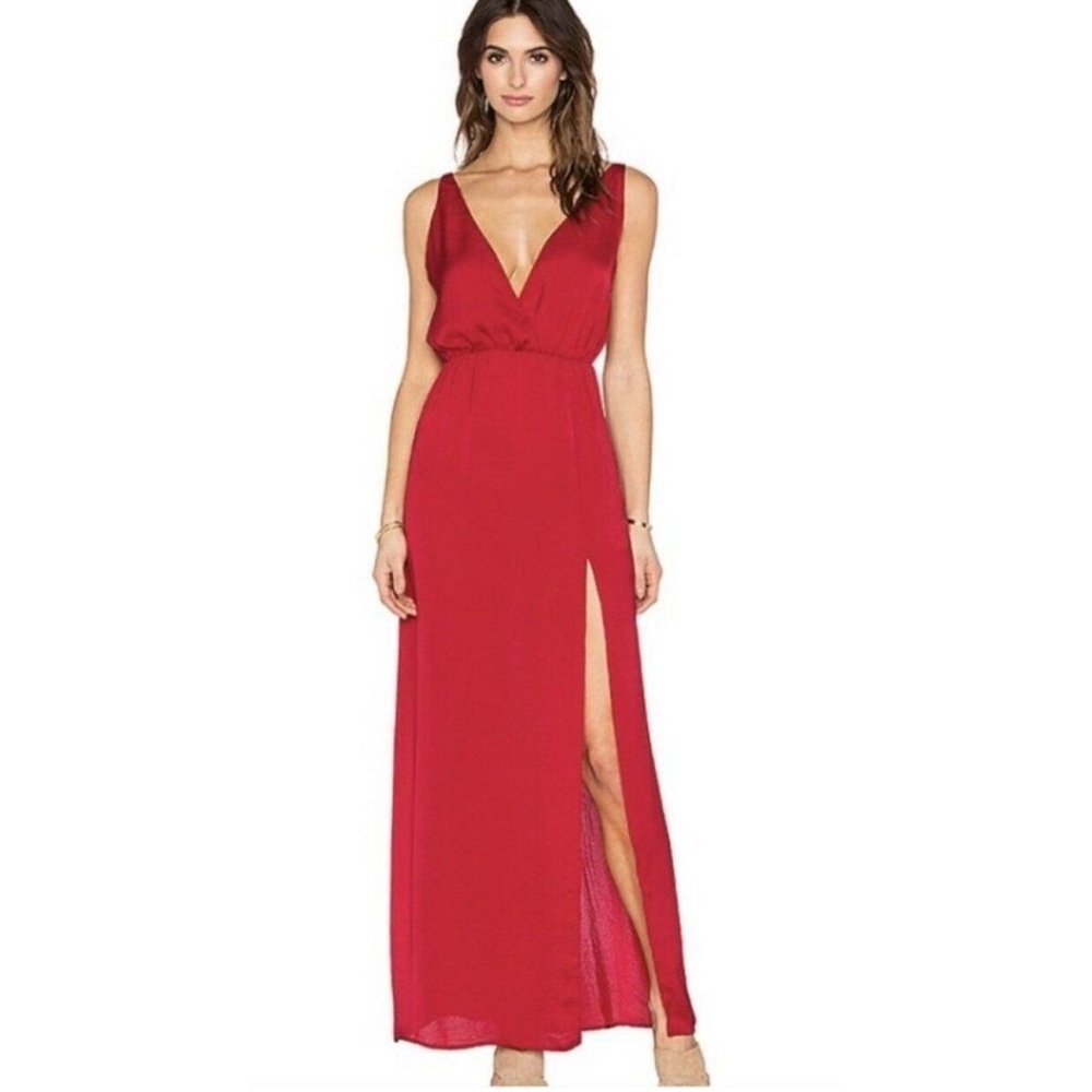 Blue Life Red Maxi Dress